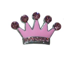 Crown Crystal Slide Charm - Pink