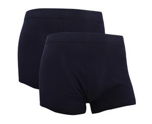 Fruit Of The Loom Mens Classic Shorty Cotton Rich Boxer Shorts (Pack Of 2) (Underwear Navy) - RW3155