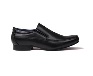 Giorgio Mens Wilson Slip On Shoes Formal Footwear Elasticated Inserts - Black