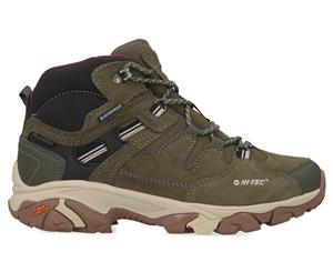 Hi-Tec Women's Ravus Adventure Mid Waterproof Hiking Boots - Olive/Stone/Wine