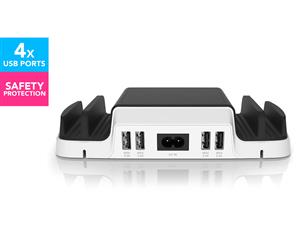 Huntkey SmartU 4 USB Charging Dock w/ 2 Micro USB Connectors - White/Black