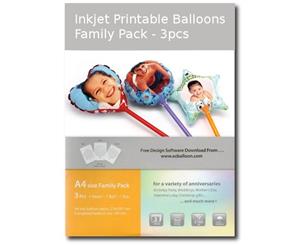 Inkjet Printable Balloons 3pcs (Family Pack)