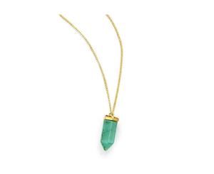 Intrigue Womens/Ladies Long Boho Pendant (Gold/Green) - JW638