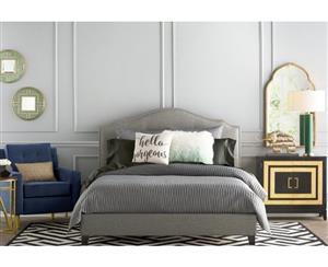 Istyle Katrina Queen Bed Frame Fabric Grey