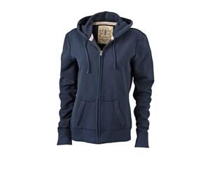 James And Nicholson Womens/Ladies Vintage Hoodie (Navy) - FU464