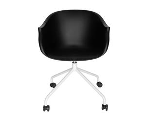 Jupiter Tub Desk Chair - Black and White