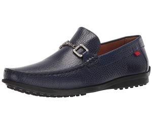 MARC JOSEPH YORK Mens Grainy Leather Carneige Hill Buckle Loafer Navy 9...