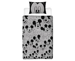 Mickey Mouse Silhouette Panel Duvet Cover Set (Grey) - SI132