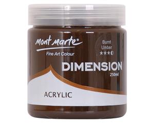 Mont Marte Dimension Acrylic Paint 250ml Pot - Burnt Umber