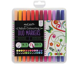 Mont Marte Marker Set - Duo Marker Fine & Brush Tip 24pc