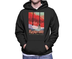 NASA Kelper 186f Interplanetary Travel Poster Men's Hooded Sweatshirt - Black