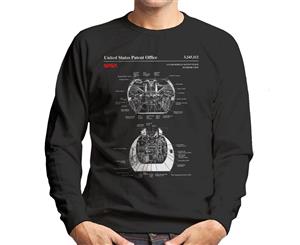 NASA Lunar Module Ascent Stage Interior Blueprint Men's Sweatshirt - Black