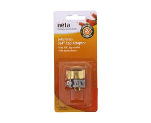 Neta Brass Nut & Tail 3/4 Inch Tap Adaptor For 12mm Hose Garden Water Fitting