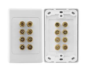 PRO1044 Pro2 8 Terminal Speaker Wall Plate 8X Banana Sockets Standard Clipsal-Style Wall Plate 8 TERMINAL SPEAKER WALL PLATE