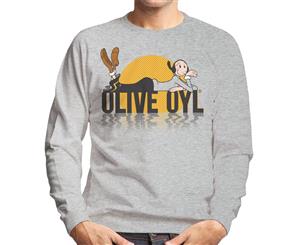 Popeye Olive Oyl Dark Text Men's Sweatshirt - Heather Grey