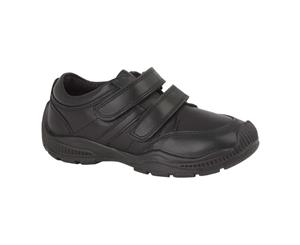 Roamers Boys Twin Touch Fastening Leather Shoe With Toe Guard (Black) - DF1787