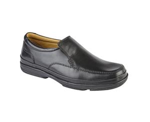 Roamers Wide Mens Superlight Deluxe Leather Shoes (Black) - DF1675