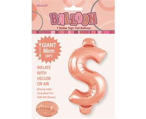 Rose Gold $ Alphabet Foil Balloon 86cm