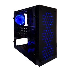 Rotanium (Temper-TG201) Black USB3.0 Blue LED Tempered Glass ATX Gaming Case without PSU