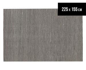 Rug Culture 225x155cm Hand Woven Flatweave Rug - Black