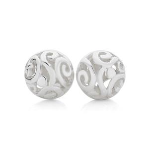 Silver 8mm Filigree Ball Studs