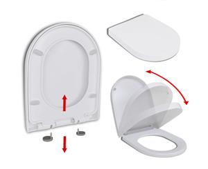 Soft-close Toilet Seat with Quick-release Design White Square Bathroom