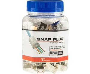 T3SPSC6 T3 Stp Rj45 Cat6 Solid Snap Plug 100 Pack Shielded 1.3Mm 2724 Max. Conductor Size 1.3Mm 1.3mm