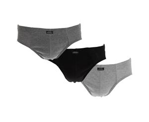 Tom Franks Mens Briefs (Pack Of 3) (Black/Grey) - MU191