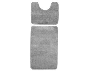 Vestircasa Moline Twist Bath Mat Set (2 Piece) (Grey) - BR412