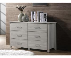 White 6 Chest of Drawers Bedroom Cabinet Storage Tallboy Dresser