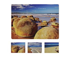 Wilkie Brothers Placemat & Coaster Set of 6 - Beach Coastal