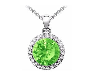 18K White Gold Plated Diana Necklace (Green)