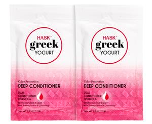 2 x Hask Greek Yoghurt Colour Protection Deep Conditioner 53g