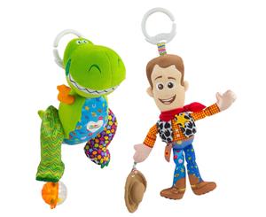 2PK Lamaze Toy Story Clip & Go Baby/Infant Activity Toy w/Teether 0m+ Woody/Rex