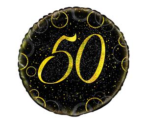 45cm Glitz Gold 50th Birthday Foil Balloon