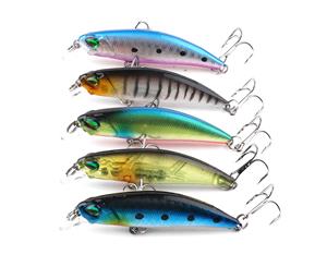 5x 70mm Crank baits Fishing Lures Shallow Minnow Hardbody Crankbait Bream Bass Jerk