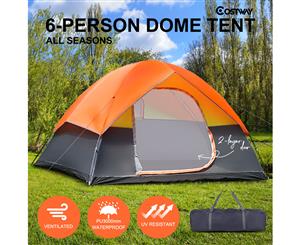 6 Person Family Camping Tent Hiking Beach Canvas Swag Dome Waterproof