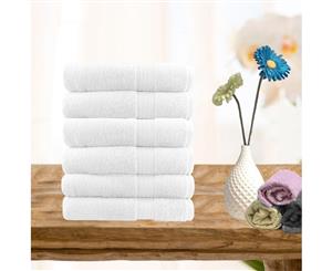 6 Piece Ultra-light Cotton Face Washer in White