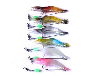 6x Soft Plastic Fishing Lures Tackle Prawn Shrimp Flathead Bream Cod Bass Glow