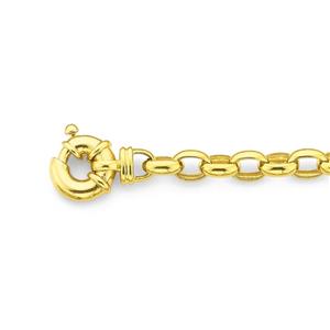 9ct Gold 19cm Oval Belcher Bolt Ring Bracelet