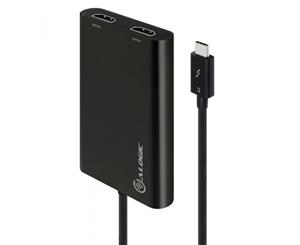 Alogic Thunderbolt 3 (USB-C) to Dual HDMI Adapter - 4K 60Hz Black