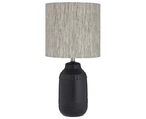 Amalfi Kingston Ceramic Fabric Cordline Switch Drum Table Lamp Black/Taupe