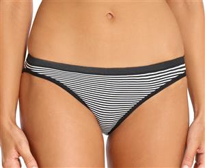 Ambra Women's Seamless Singles Stripe Cheeky Hipster - Black/White