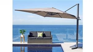 Apollo 3m x 4m Rectangular Cantilever Outdoor Umbrella - Taupe