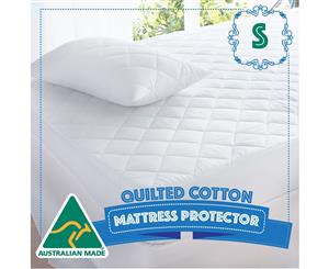 Australian Made Quilted Fully Fitted Mattress Protector Cotton Cover Single Size Bed