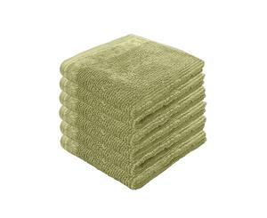 Bambury Costa 100% Cotton Face Washers - 6 Pack - Wasabi