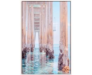 Barnacle Bill's Pier | Distressed White | Floating Frame Artwork | 62 x 92cm