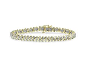 Bevilles Brilliant Set Bracelet with 2.00ct of Diamonds in 9ct Yellow Gold Link