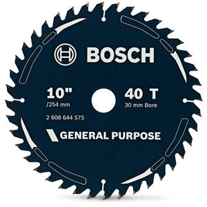 Bosch 254mm 40T TCT Circular Saw Blade for Wood Cutting - GENERAL PURPOSE