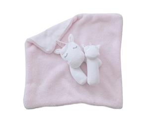 Bubba Blue Security Blanket & Rattle Set Unicorn Magic